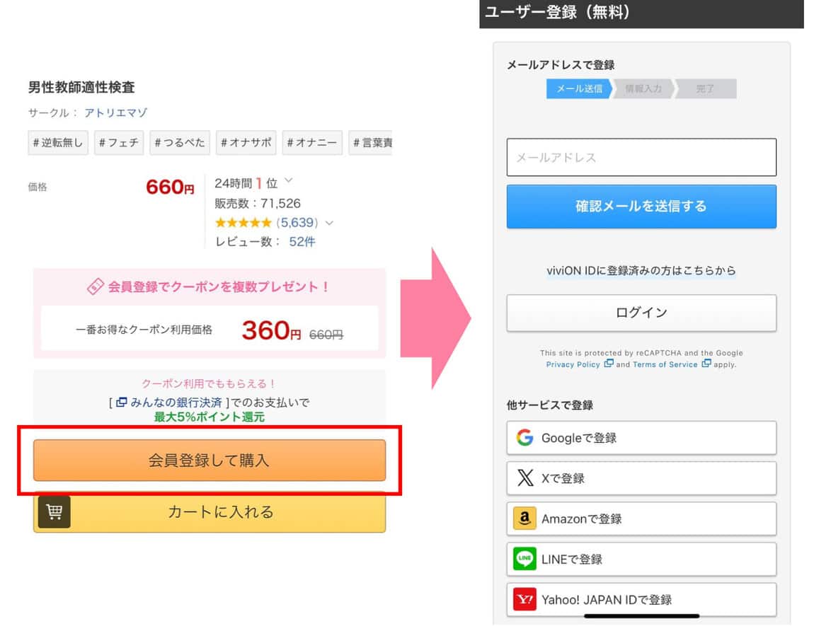 男性教師適性検査をクーポン使用して購入する方法1