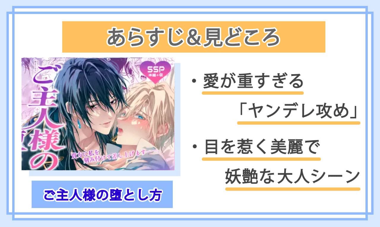 ご主人様の堕とし方～転生した悪役令息は溺愛騎士の執着から逃げられない～のあらすじと見どころ